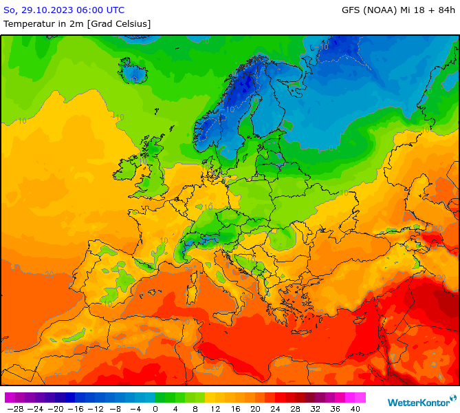 Temperatur In M Europa Profikarten Wetterkontor