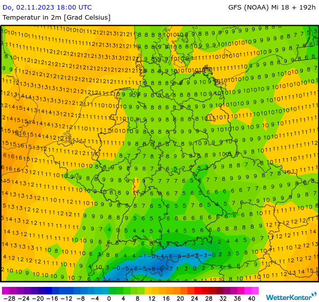 Temperatur In 2m Deutschland - Profikarten - WetterKontor